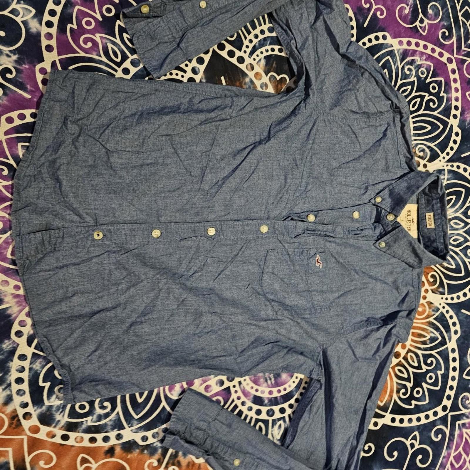 Designer Hollister Co. Men's Blue Button Down Shirt Size US S / EU 44-46 / 1 - 2 Thumbnail