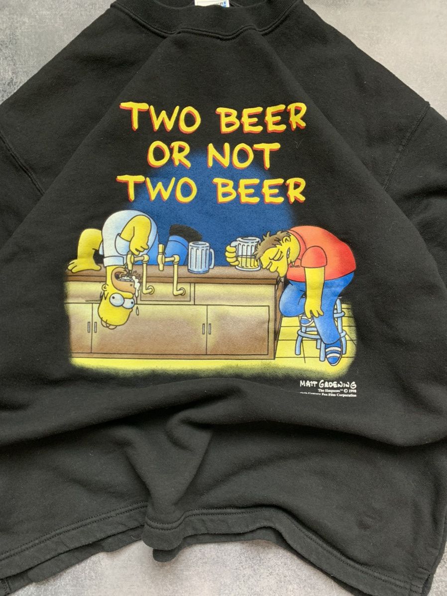 The Simpsons × Vintage Vintage sweatshirt the Simpson “two beer or not two beer” Size US XL / EU 56 / 4 - 4 Thumbnail