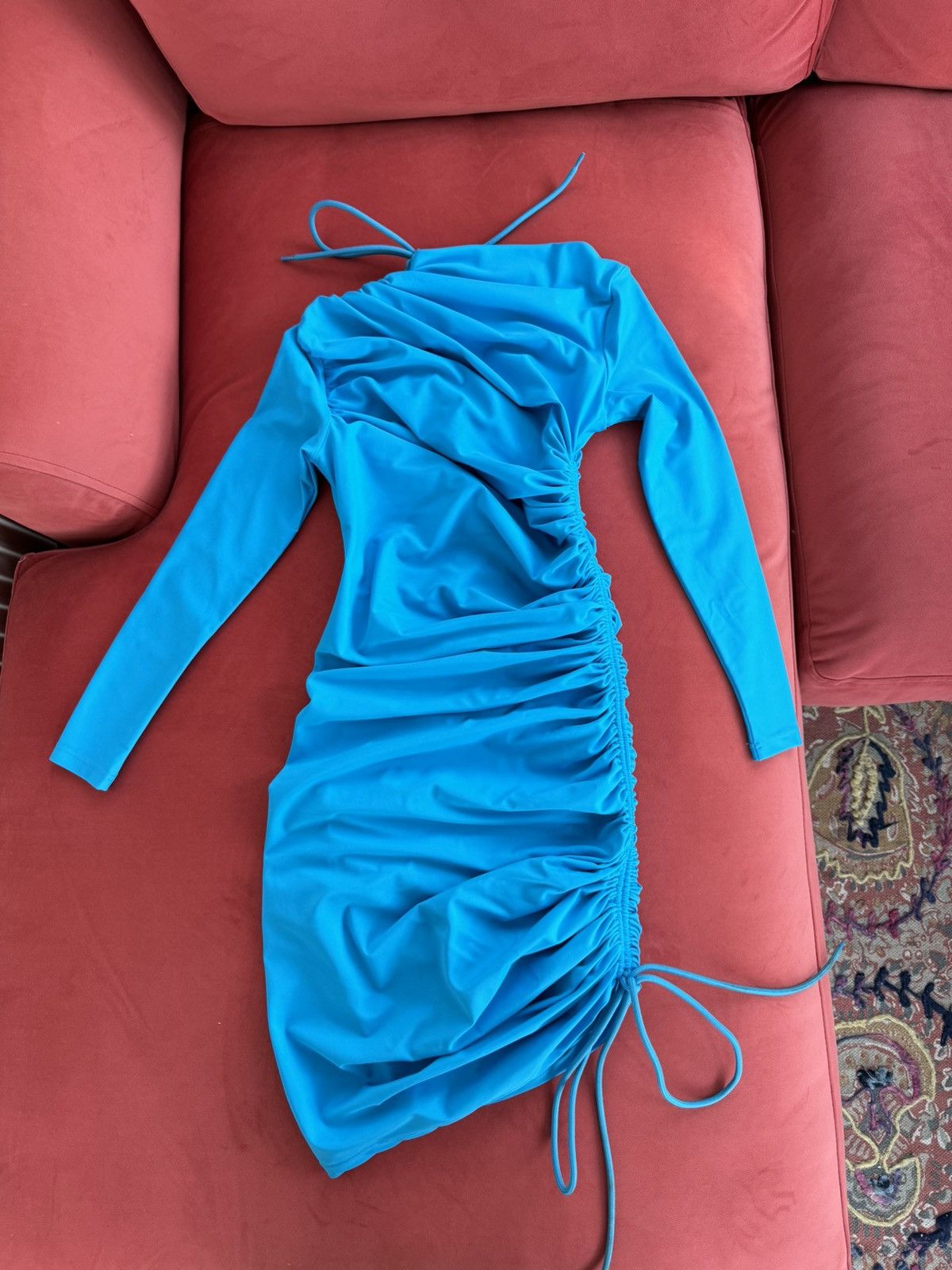 nails for royal blue prom dress Wrap silk mini dress BALENCIAGA