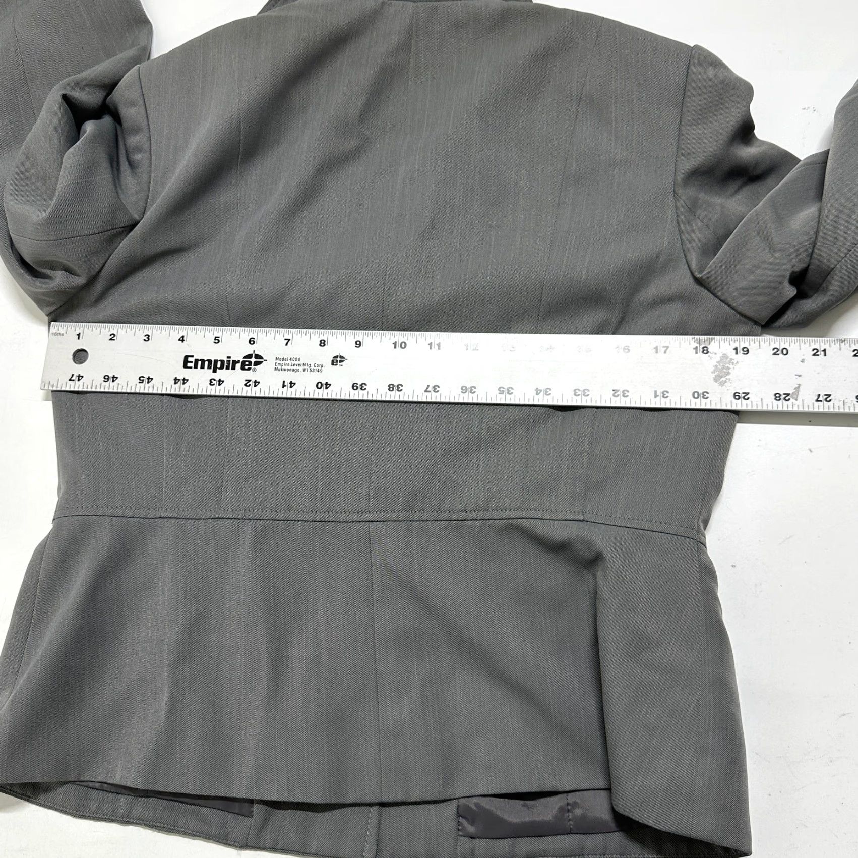 CO Nine & Co Blazer Womens Size 10 Gray Button Up Business Casual Office Career STAIN - Vintage? Size L / US 10 / IT 46 - 5 Thumbnail