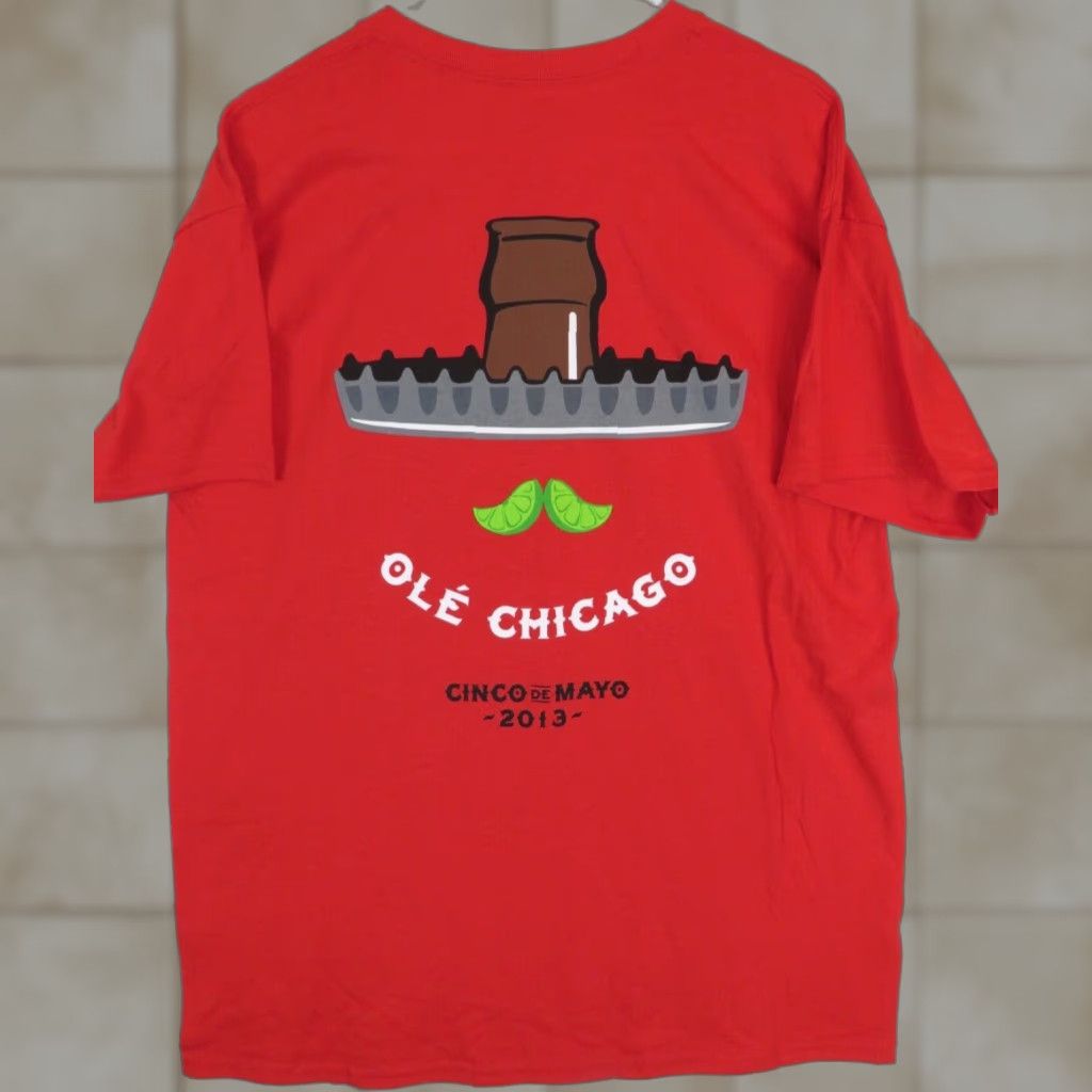 Gildan VINTAGE Old Chicago Cinco de Mayo Beer Mini Tour 2013 Red T-Shirt Tee L Size US L / EU 52-54 / 3 - 1 Thumbnail