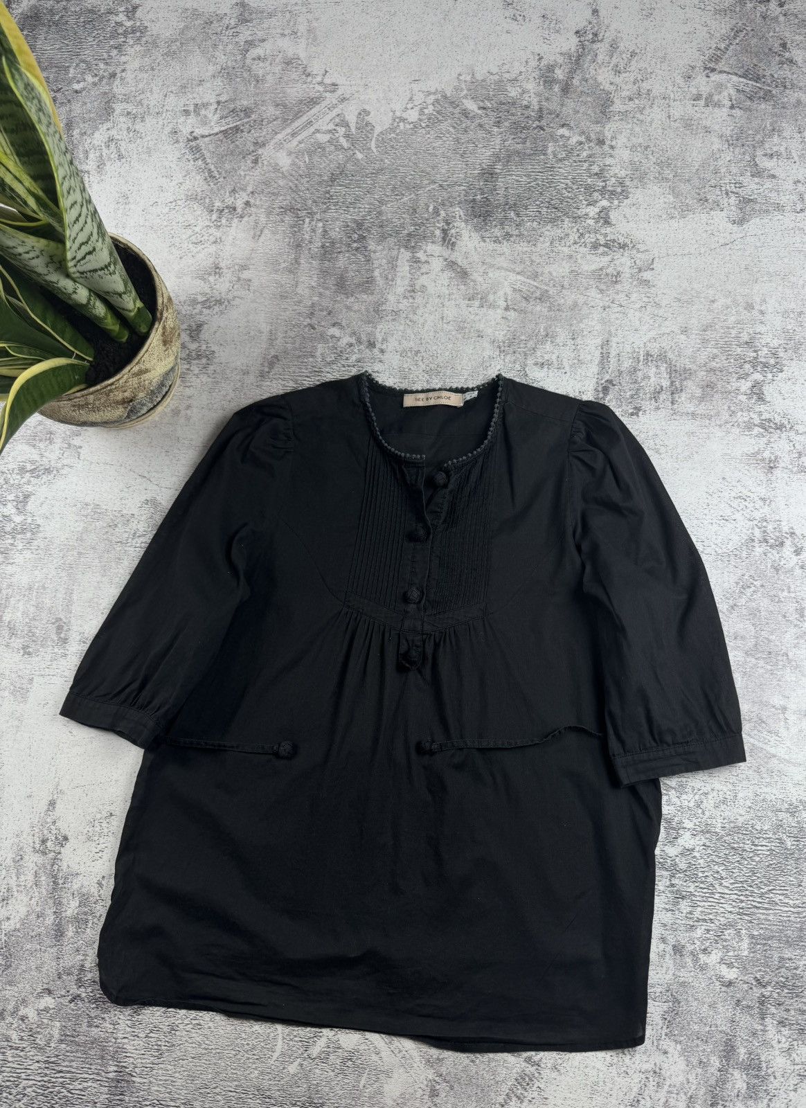 See by Chloe See By Chloé 6 Size Y2K Button Black Women's Shirt Blouse Tunic Top Dress IT 44 Size M / US 6-8 / IT 42-44 - 3 Thumbnail