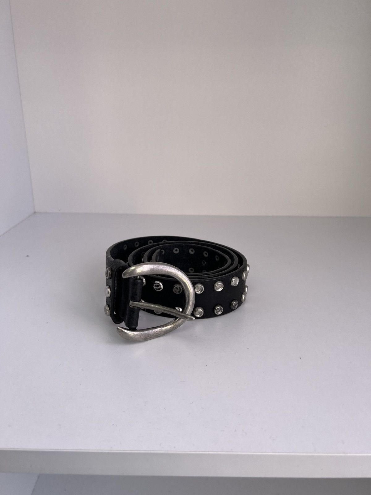 Japanese Brand × Vintage Vintage Y2K Archival Black Leather Belt Size ONE SIZE - 4 Thumbnail