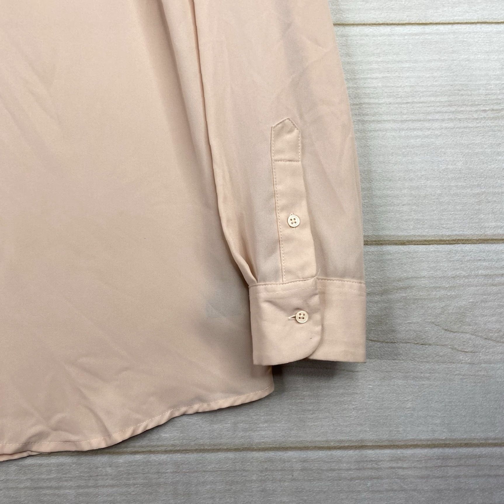 Pinko WHO WHAT WEAR Button-Up Shirt Womens L Peachy Pink Long Sleeve Chambray Casual Shirt Size L / US 10 / IT 46 - 2 Thumbnail