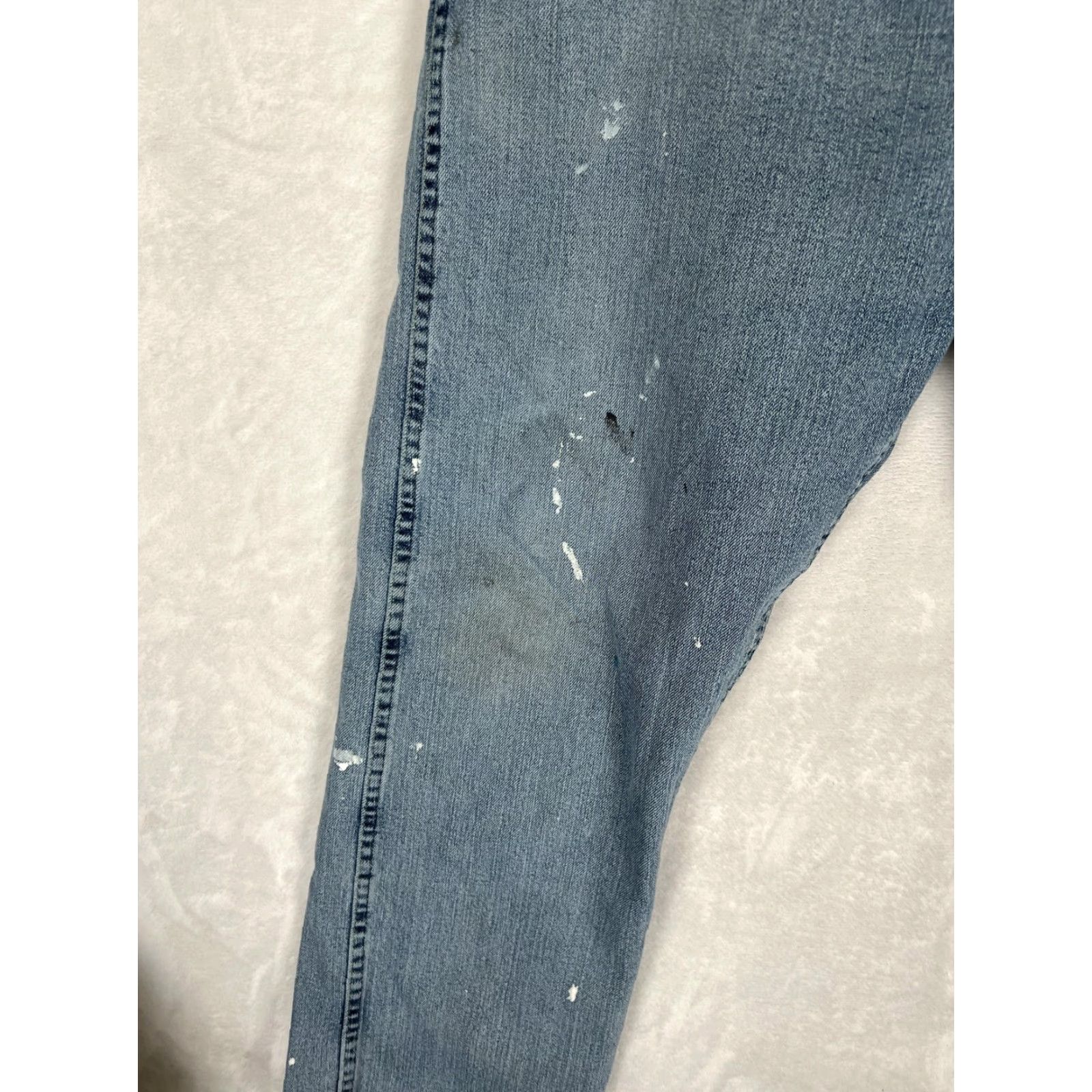 Wrangler VTG Wrangler George Strait Jeans Mens 38x28 Distressed Paint Workwear Straight Denim Blue 38 Mens Jeans Size US 38 / EU 54 - 3 Thumbnail