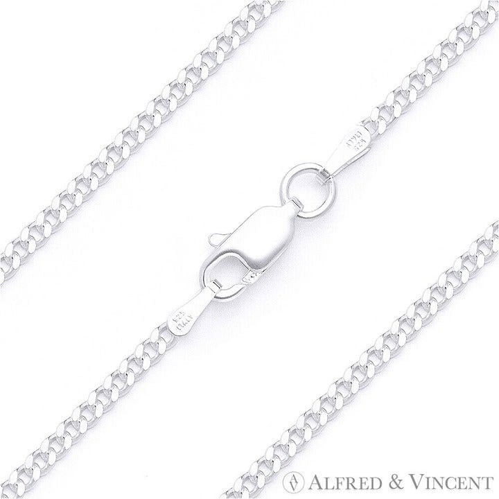 Other 2.1mm Curb Italian Chain Anklet in .925 Sterling Silver Size ONE SIZE - 1 Thumbnail