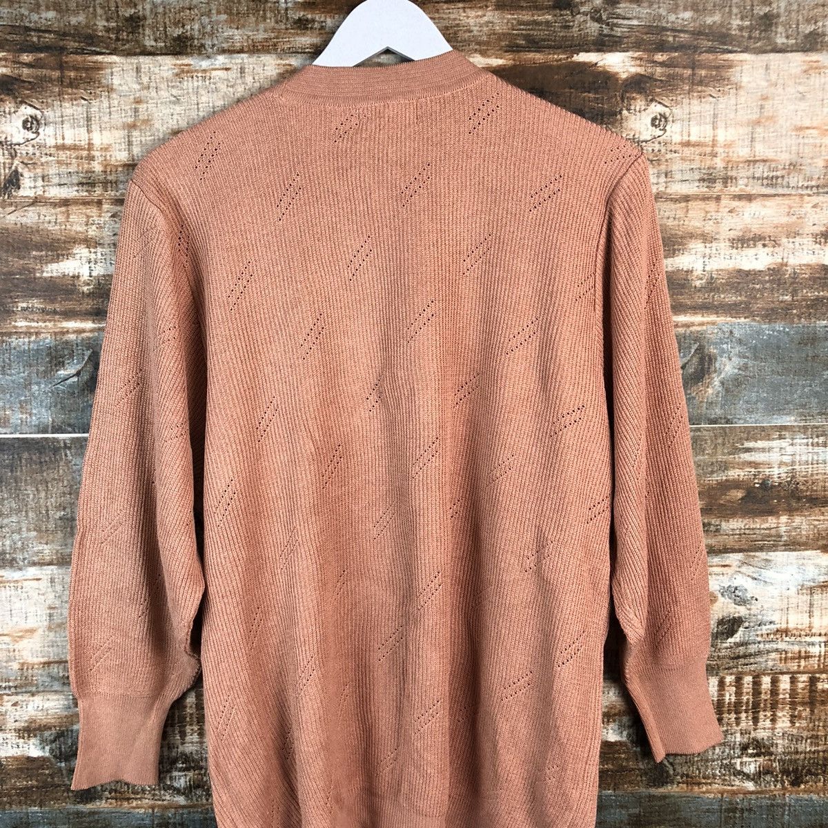 Homespun Knitwear DL Japanese Brand Orange Cardigan Knitweaer #C483 Size XL / US 12-14 / IT 48-50 - 13 Thumbnail