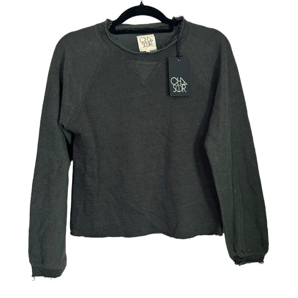 Chase Authentics Chaser l NWT Charcoal Oversized Raw Hem Sweatshirt Small Size S / US 4 / IT 40 - 1 Thumbnail
