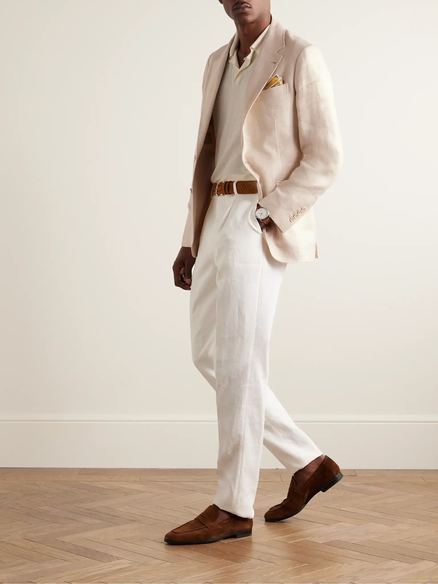 Brunello Cucinelli o1y0526 Single-breasted Blazer in Ivory Size US M / EU 48-50 / 2 - 2 Thumbnail