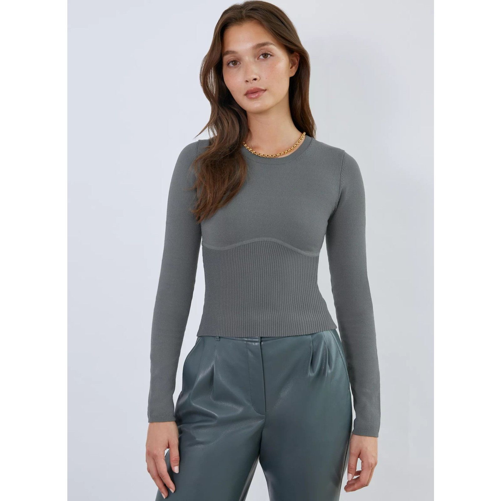 Aritzia Babaton Aritzia Refinery Crepuscule Knit Top Dusky Vert S Size S / US 4 / IT 40 - 1 Thumbnail
