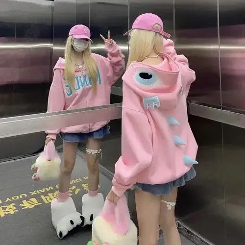 Japanese Brand × Vintage New Dinosaur Sweatshirt Oversized Autumn and Winter Gothic Size ONE SIZE - 1 Thumbnail