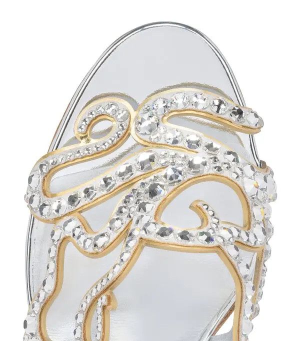 Christian Louboutin o1bcso1str0825 Octomule Embellished Mules 70 in Silver Size US 9 / IT 39 - 4 Thumbnail