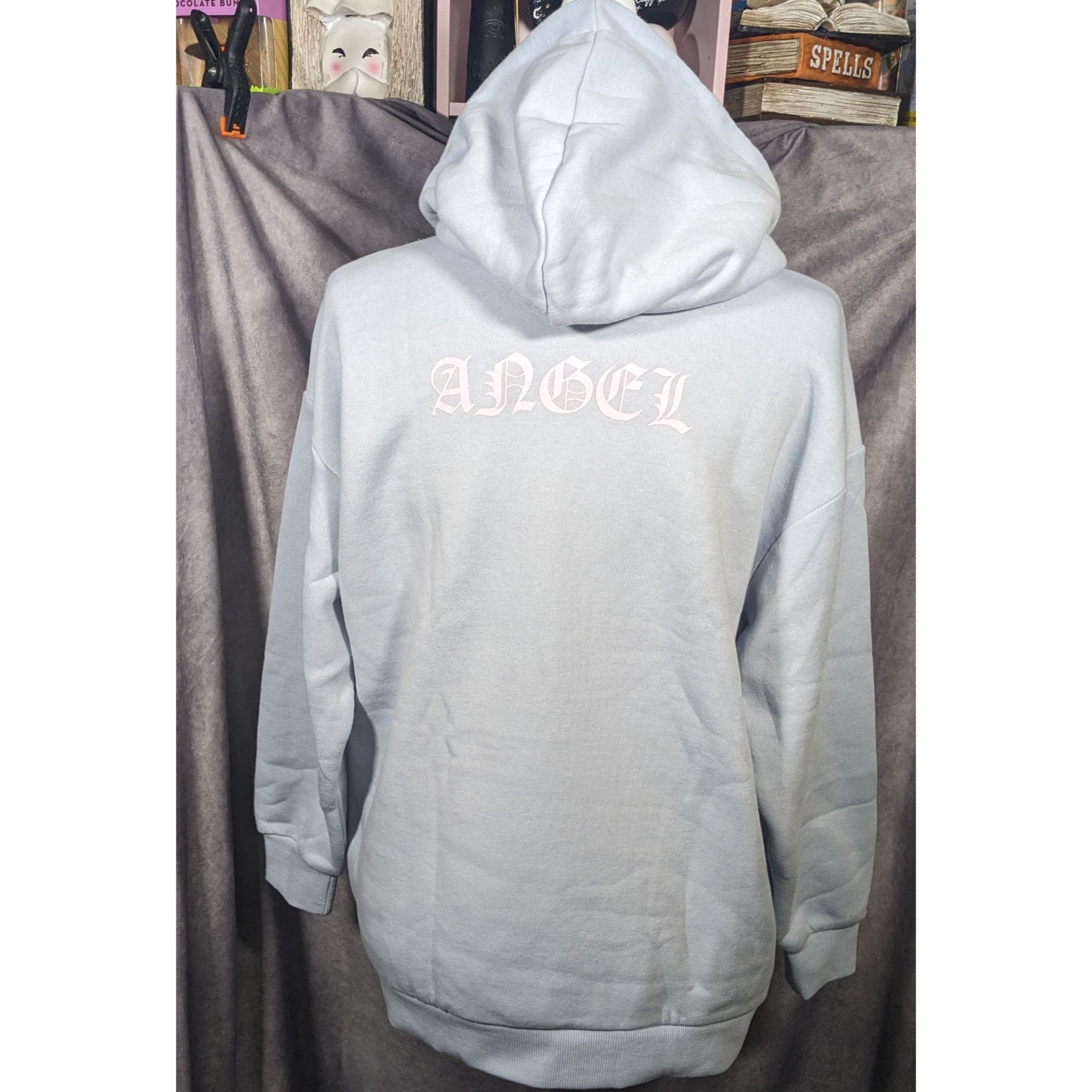 Forever 21 Precious Moments Angel Light Blue Super Soft Oversized Hoodi Size S / US 4 / IT 40 - 9 Thumbnail