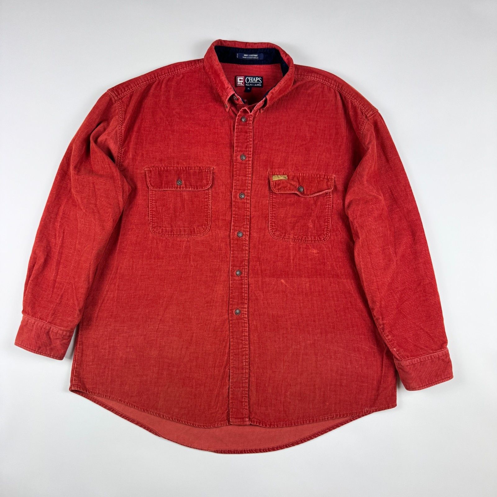 Chaps Ralph Lauren Chaps Ralph Lauren Corduroy Shirt XL Red Preppy 90s Workwear Size US XL / EU 56 / 4 - 1 Thumbnail