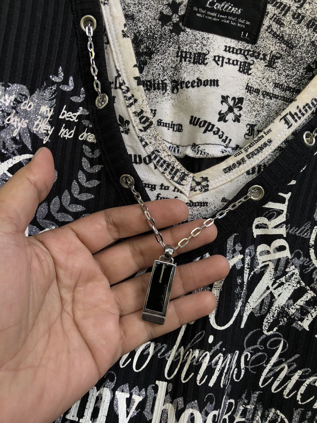 If Six Was Nine × Japanese Brand × Le Grande Bleu (L.G.B.) JAPANESE COLLINS POEM SHIRT PUNK STYLE Size US L / EU 52-54 / 3 - 4 Thumbnail