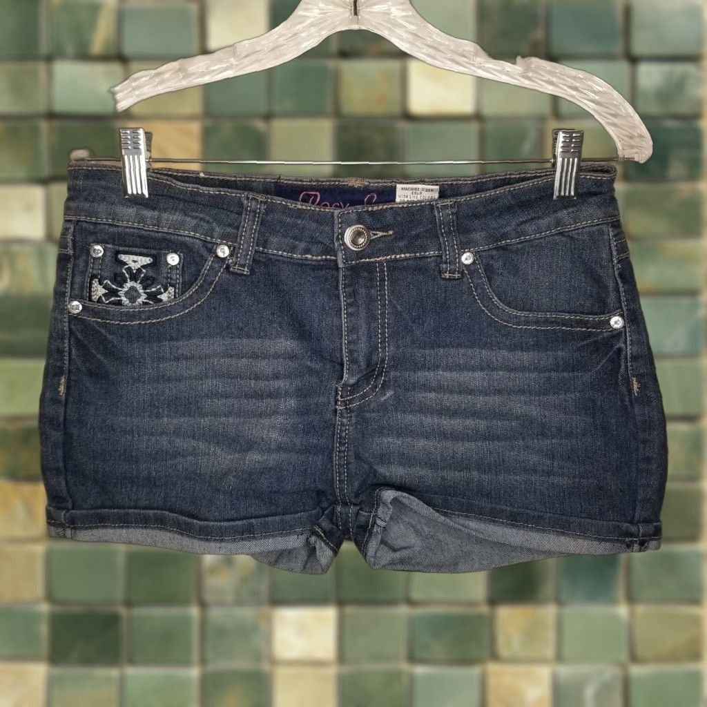 Vintage ROSY LOVES Women's Blue Jean Shorts Size 11 - Love Theme Size 32" / US 10 / IT 46 - 1 Thumbnail