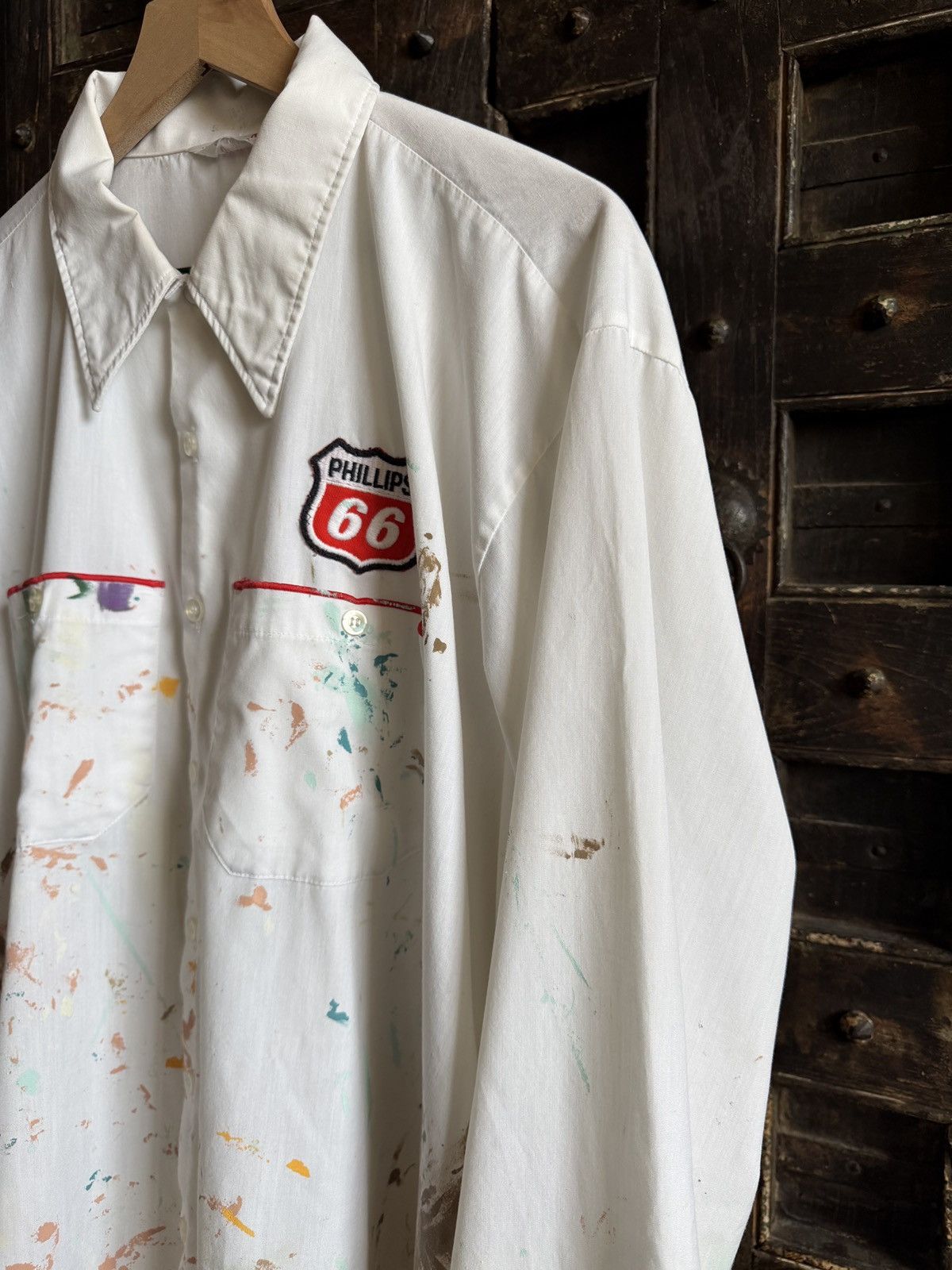 Other Vintage Phillips 66 paint splatter white button up shirt Size US XL / EU 56 / 4 - 4 Thumbnail