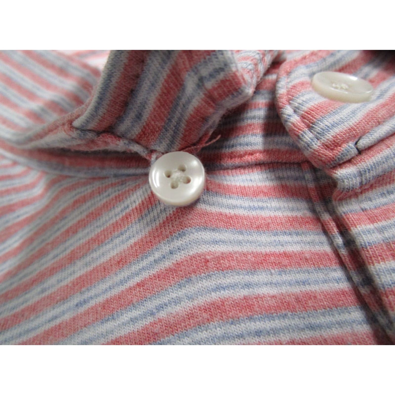 Faherty Faherty Polo Shirt Mens XL Pink Striped Short Sleeve Pima Cotton Blend Casual Sports Size US XL / EU 56 / 4 - 6 Thumbnail