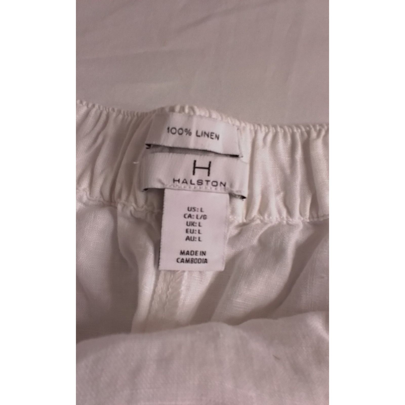 Halston Halston Women's Linen Slip Skirt Large White Size 32" / US 10 / IT 46 - 4 Thumbnail