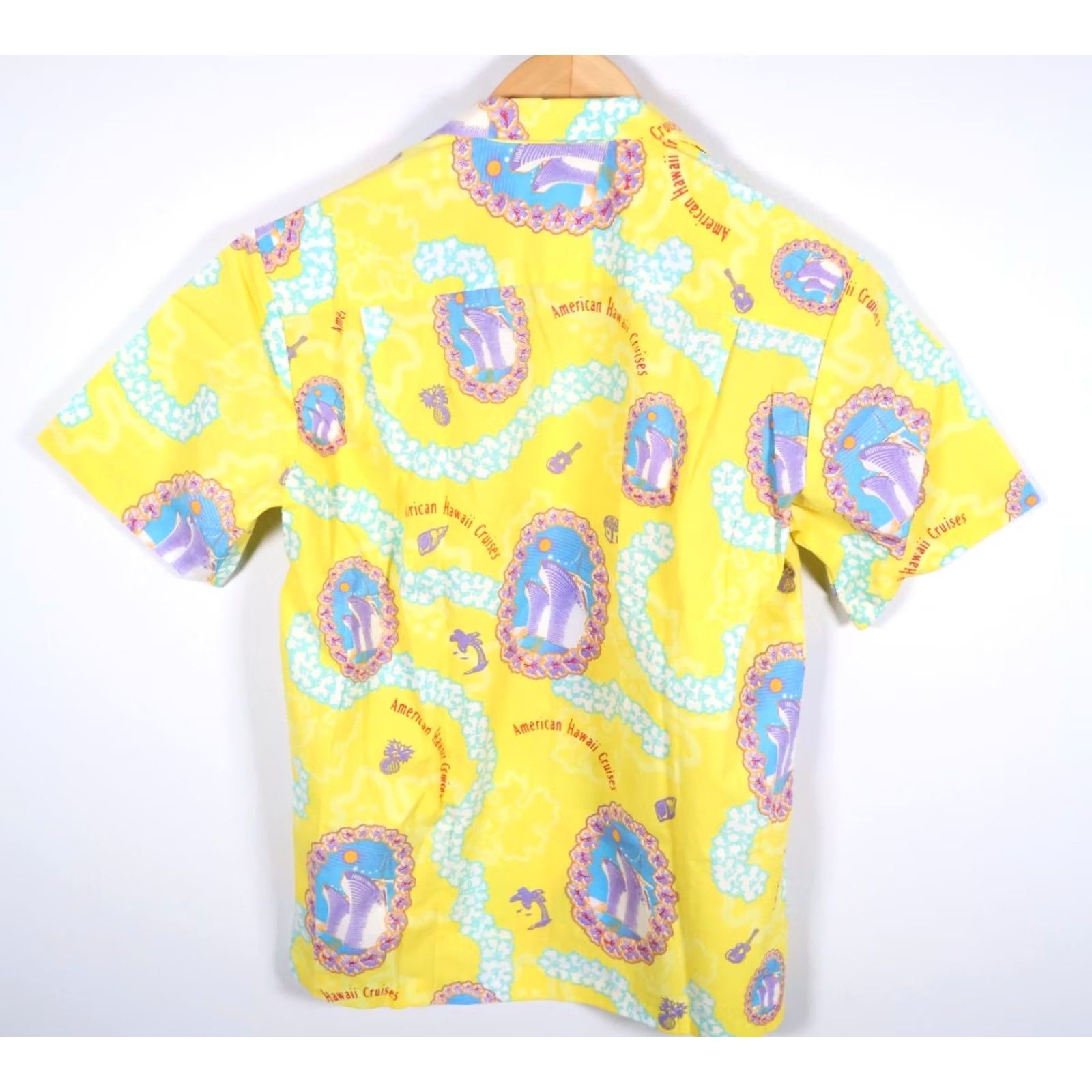 Vintage VINTAGE 80s Hawaiian Cruise Shirt Men Medium Yellow Camp Collar Aloha Nautical VTG Geometric Pattern Short Sleeve Adjustable Sun Ship Theme Womens? Size US M / EU 48-50 / 2 - 2 Thumbnail