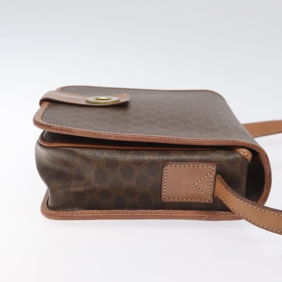 Celine CELINE Macadam Canvas Shoulder Bag Pvc Leather Brown Gold Size ONE SIZE - 4 Thumbnail