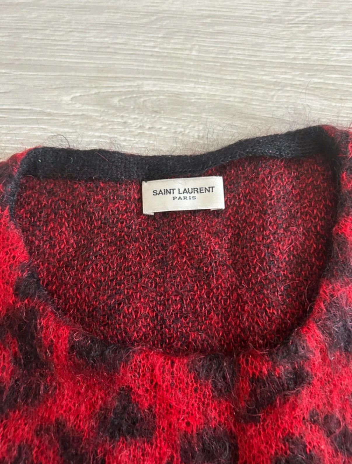 Saint Laurent Paris Saint Laurent FW13 BabyCat Mohair Sweater Leopard Red Size US M / EU 48-50 / 2 - 2 Thumbnail