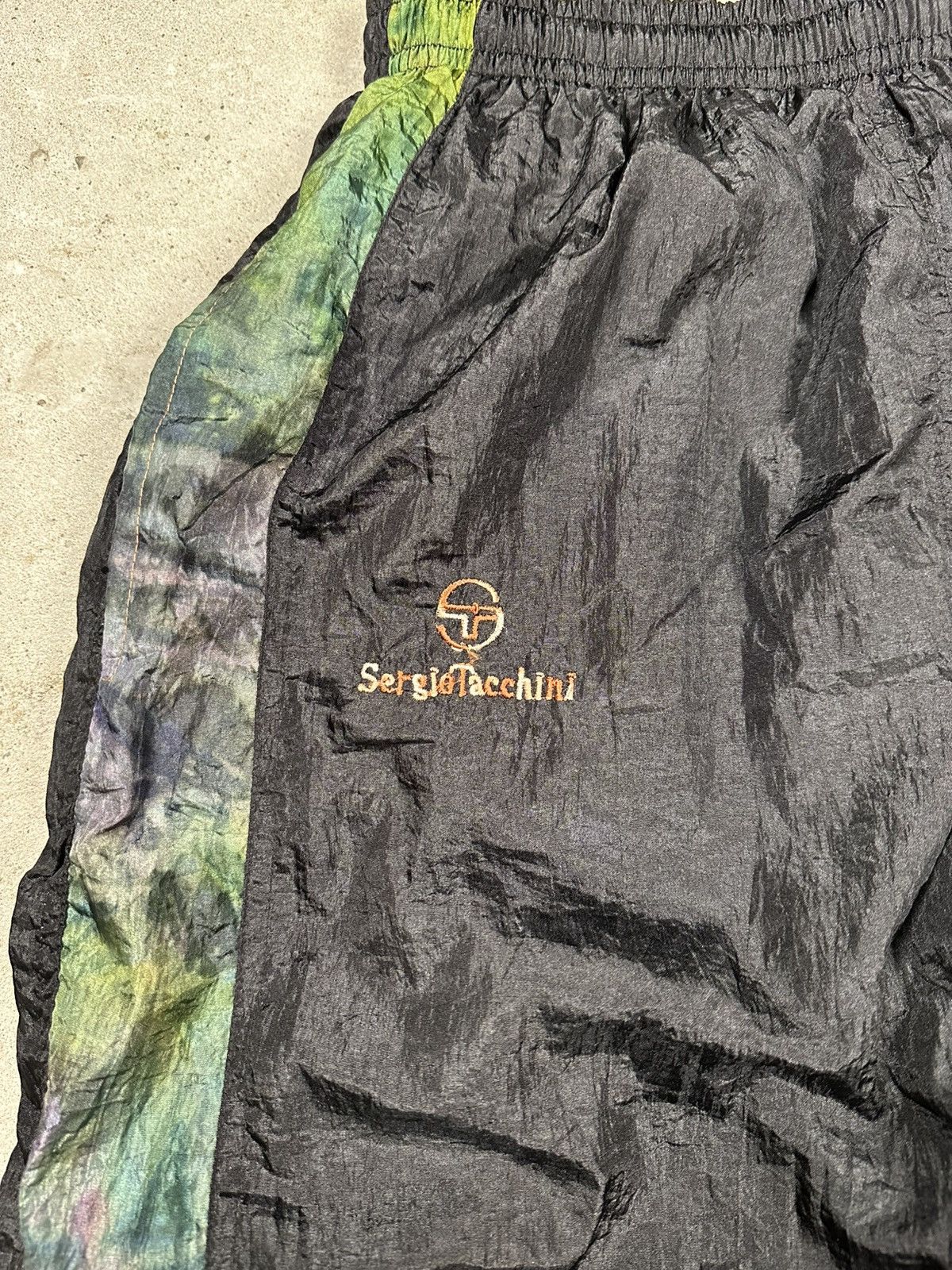 Sergio Tacchini Vintage 90s Sergio Tacchini Black Baggy Track Pants Taped Size US 34 / EU 50 - 8 Thumbnail