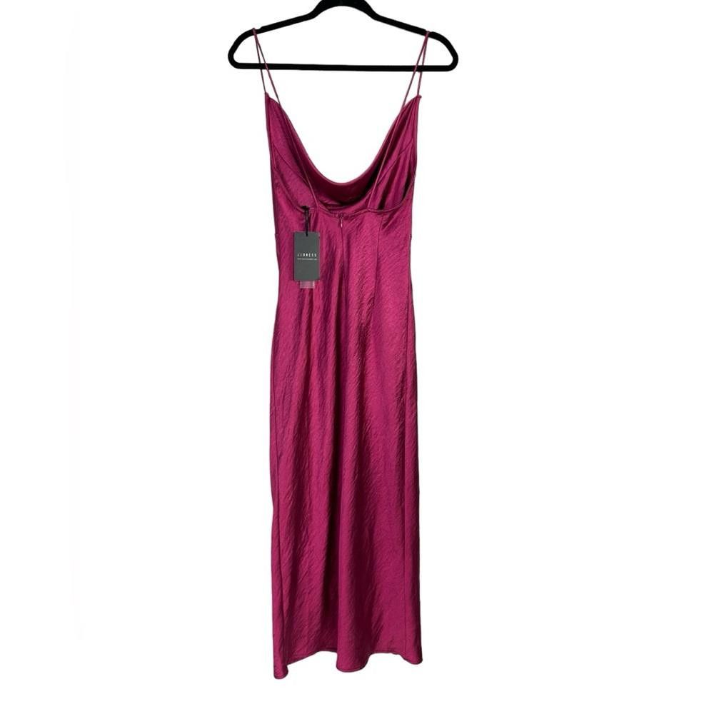 Lioness Lioness l NWT Walk The Line Satin Magenta Midi Dress Small Size S / US 4 / IT 40 - 6 Thumbnail