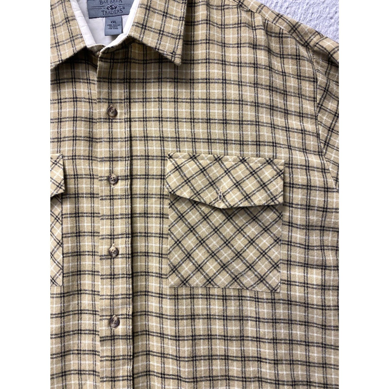 Area VINTAGE Bay Area Traders Flannel Shirt Jacket Plaid Tan XXL Men Shirt Button-Up Hooded Pockets Casual Size US XXL / EU 58 / 5 - 2 Thumbnail