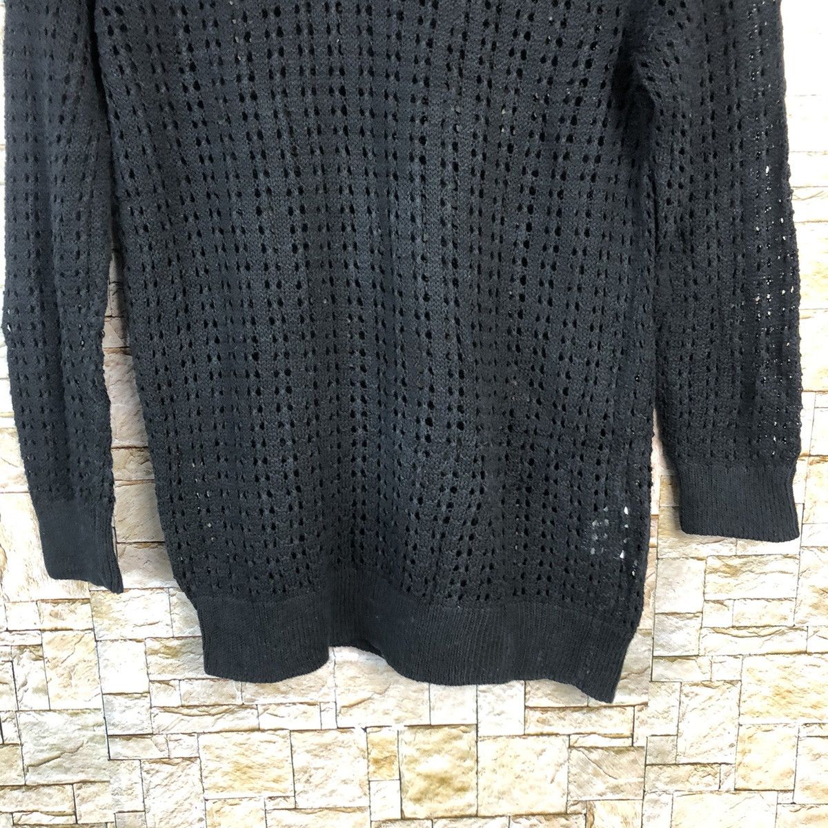 Homespun Knitwear × Japanese Brand Japan crochet meshnet Black Knitwear #A854 Size L / US 10 / IT 46 - 6 Thumbnail