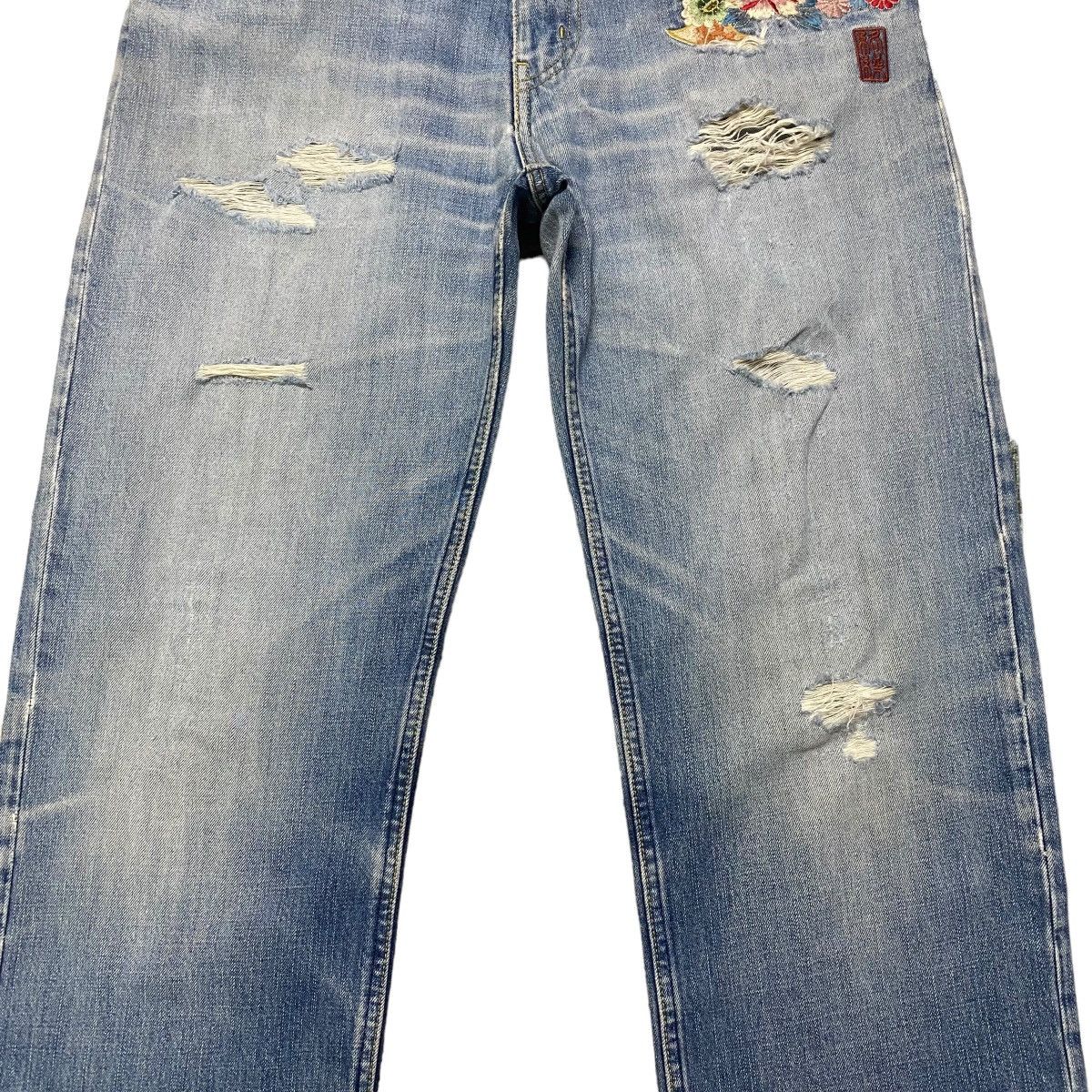 Karakuri Tamashii KARAKURI GENERATION Distressed Denim Embroidery Jeans Size US 32 / EU 48 - 7 Thumbnail