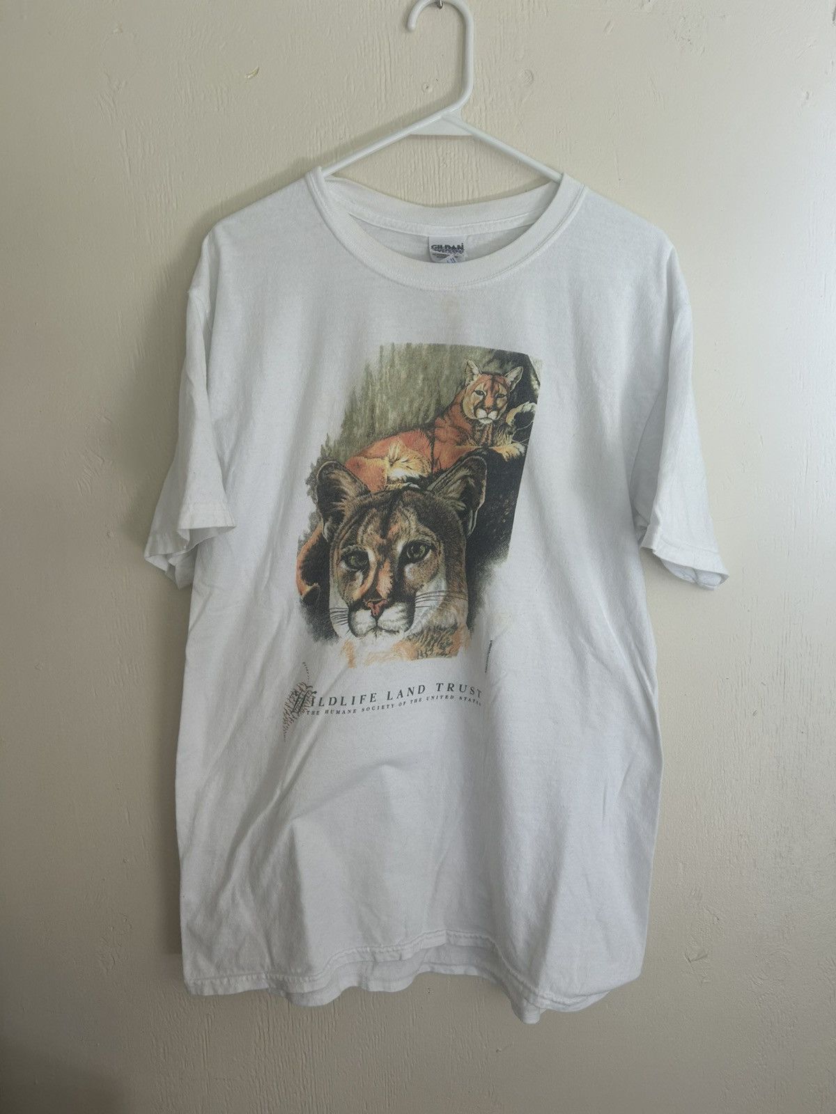Vintage ‘02 Vintage Wildlife Land Trust Mountain Lion Art T-shirt Size US L / EU 52-54 / 3 - 1 Thumbnail