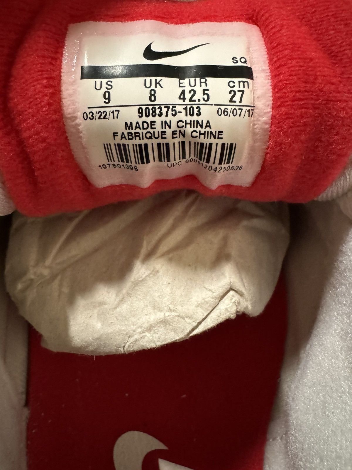 Nike 2017 Nike Air Max 1 Anniversary Red Size US 9 / EU 42 - 7 Thumbnail