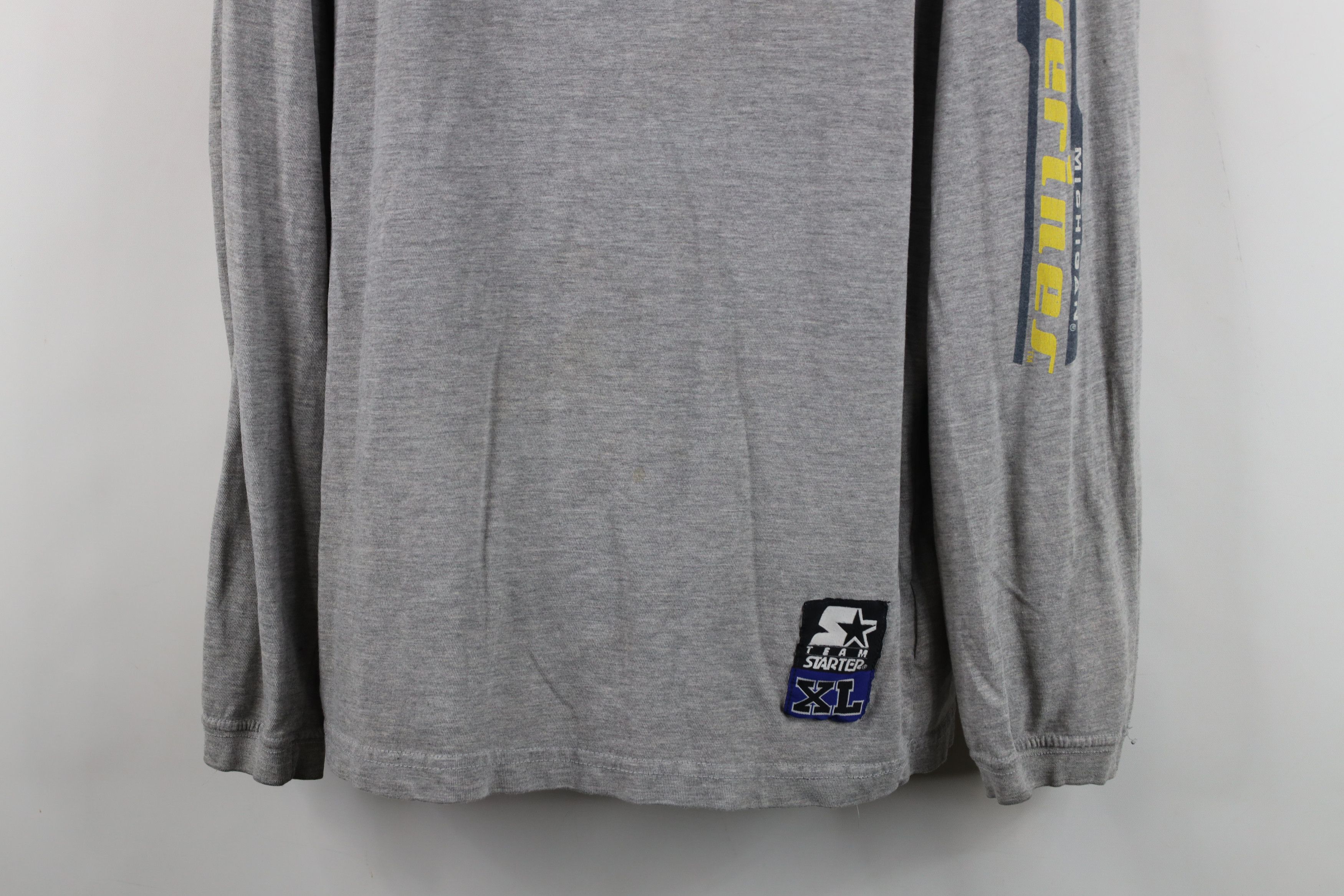 Vintage Vintage 90s Starter University Michigan Long Sleeve T-Shirt Size US XL / EU 56 / 4 - 3 Thumbnail