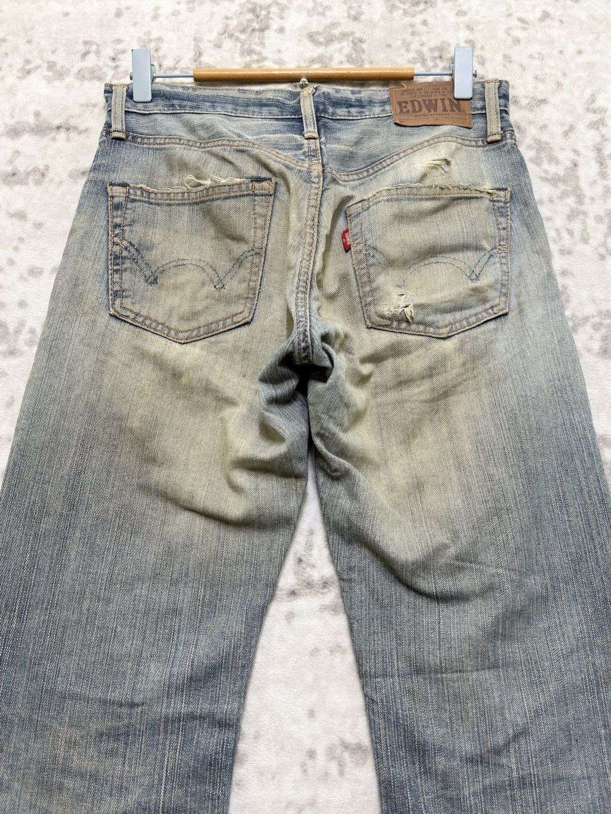 Edwin Edwin 503 Thrashed Mud Wash Jeans Extreme Distressed Denim Size US 28 / EU 44 - 8 Thumbnail