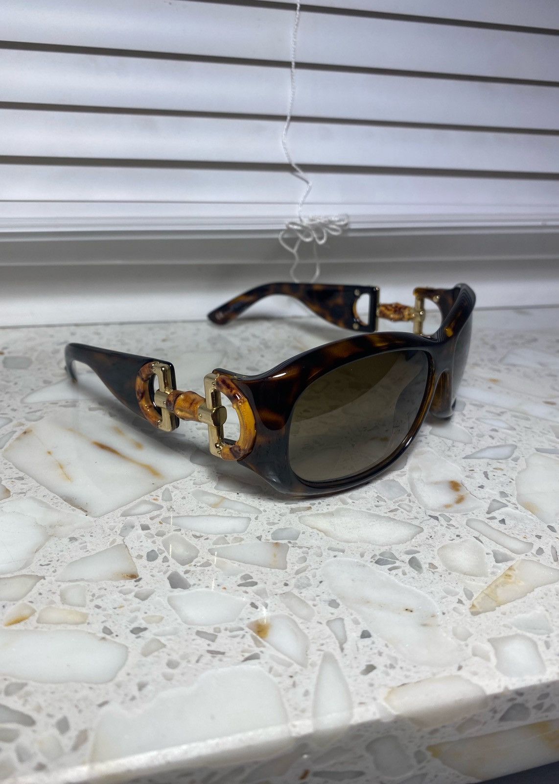 Gucci × Vintage Logo Bamboo Vintage Gucci Sunglasses Size ONE SIZE - 5 Thumbnail