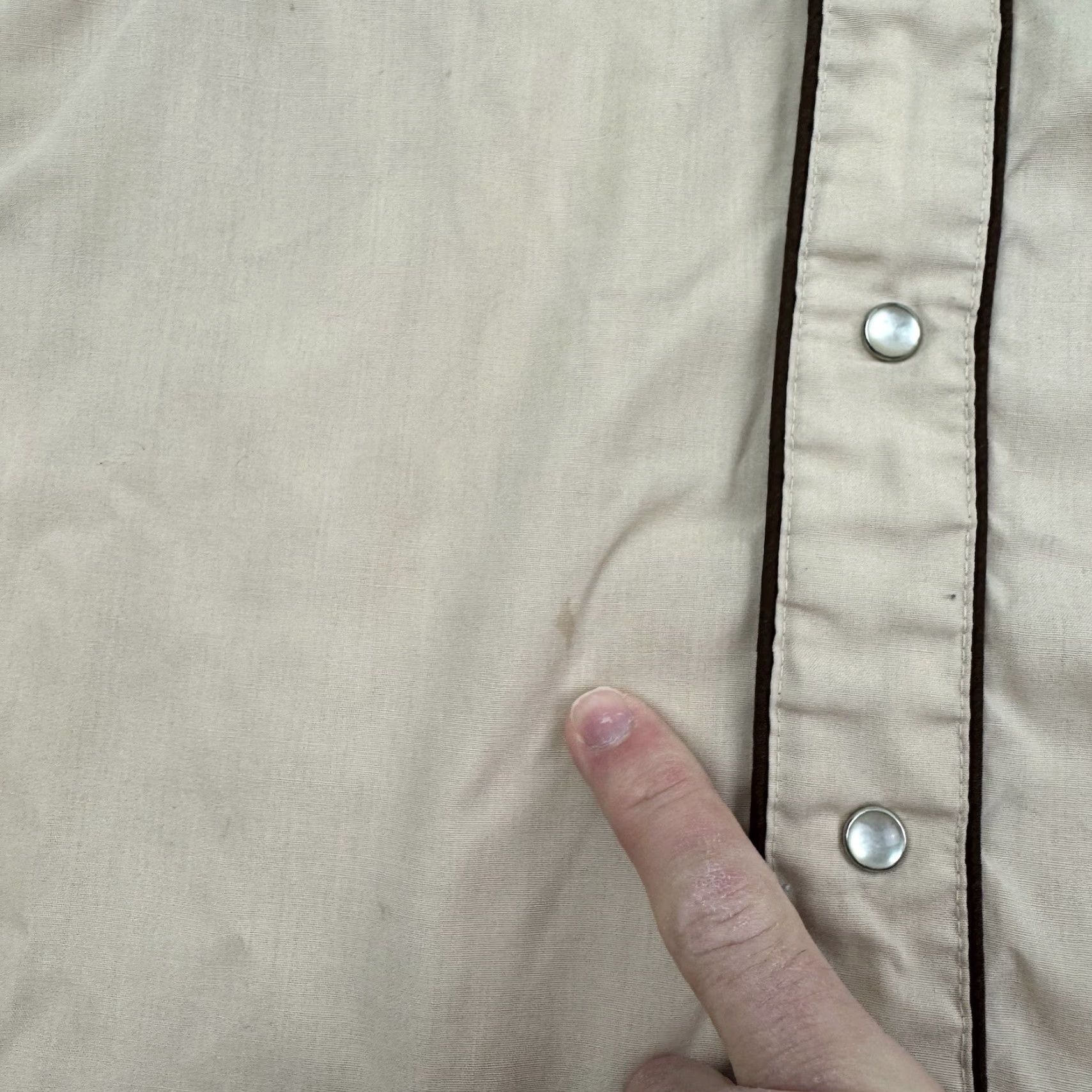 Vintage VINTAGE Ponderosa Shirt Adult XL Cow­boy Western Pearl Snap Embroidered Beige 80s 90s Casual Mens Size US XL / EU 56 / 4 - 6 Thumbnail