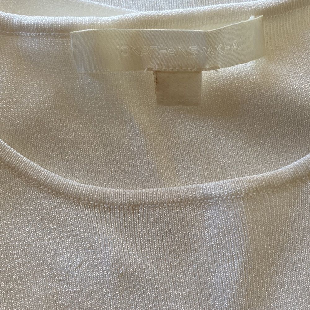 Jonathan Simkhai Jonathan Simkahi Pullover Top Ivory White Knit Size S Shoulder Details Size S / US 4 / IT 40 - 11 Thumbnail