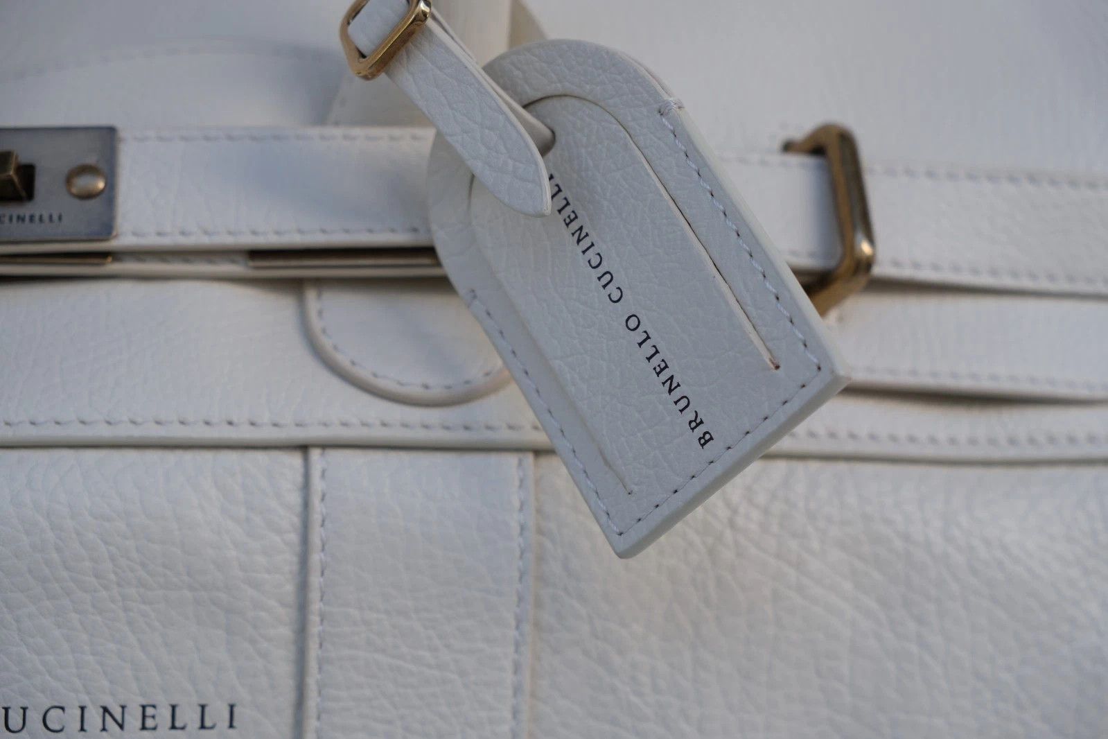 Brunello Cucinelli New Brunello Cucinelli Leather Vachetta Cream Weekend Bag Size ONE SIZE - 7 Thumbnail