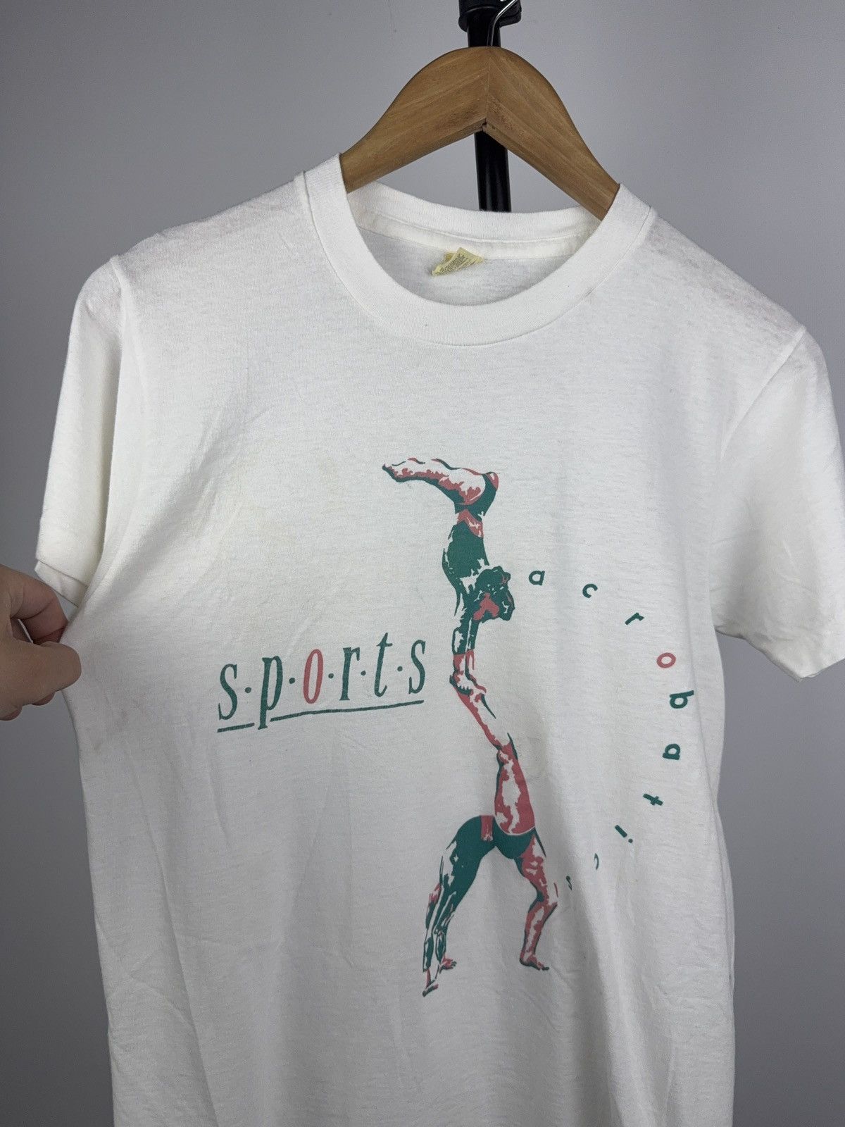 Vintage Vintage Acrobatics Tee – Made in USA, Rare Gymnast Art Shirt Size US S / EU 44-46 / 1 - 8 Thumbnail