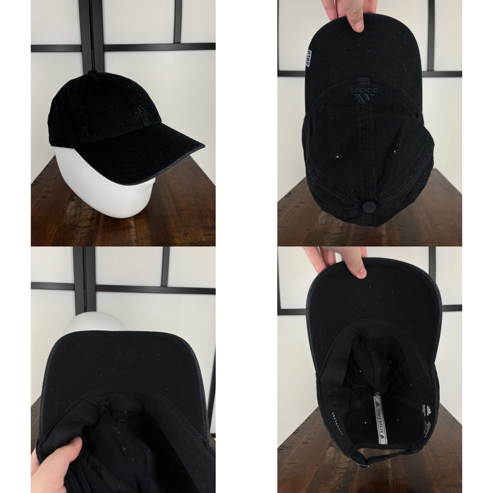 Adidas Adidas Hat Cap Strap Back Adult One Size Black Logo 100% Cotton Aeroready Twill Size ONE SIZE - 8 Thumbnail