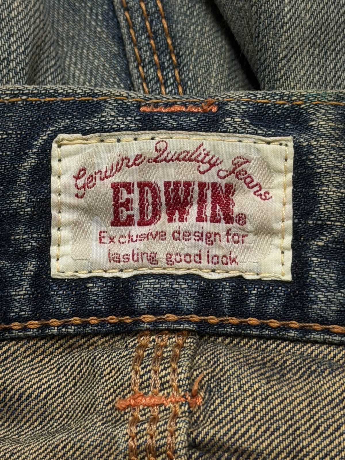 Edwin Vintage 90s Edwin XV Blue Faded Wash Whiskers Straight Loose Size US 34 / EU 50 - 7 Thumbnail