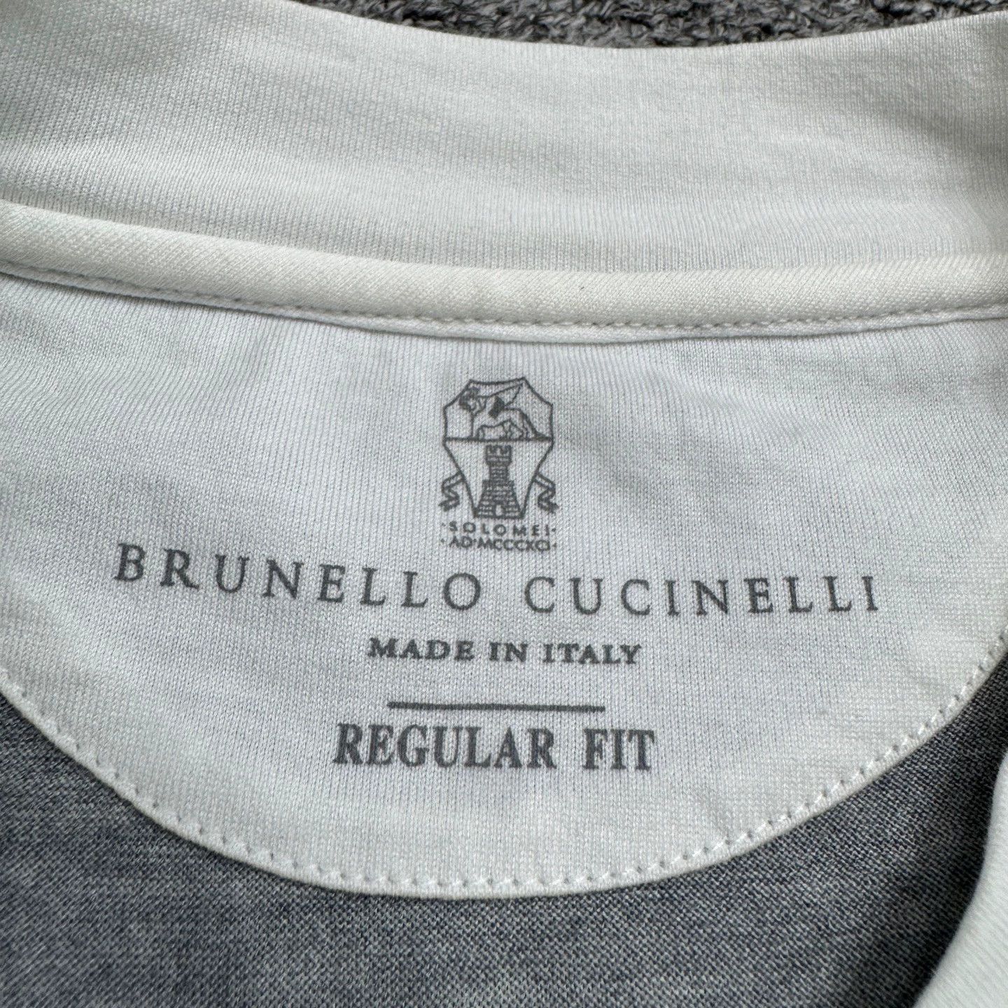 Brunello Cucinelli BRUNELLO CUCINELLI Two - Tone Short Sleeve Tee 50 Size US M / EU 48-50 / 2 - 2 Thumbnail