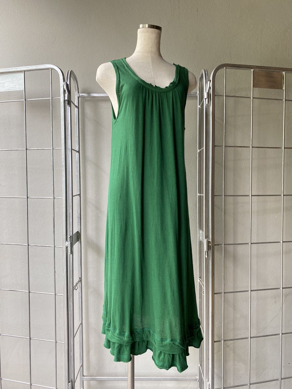 Zucca ZUCCA Green Layered-Hem Maxi Dress. Size M / US 6-8 / IT 42-44 - 2 Thumbnail