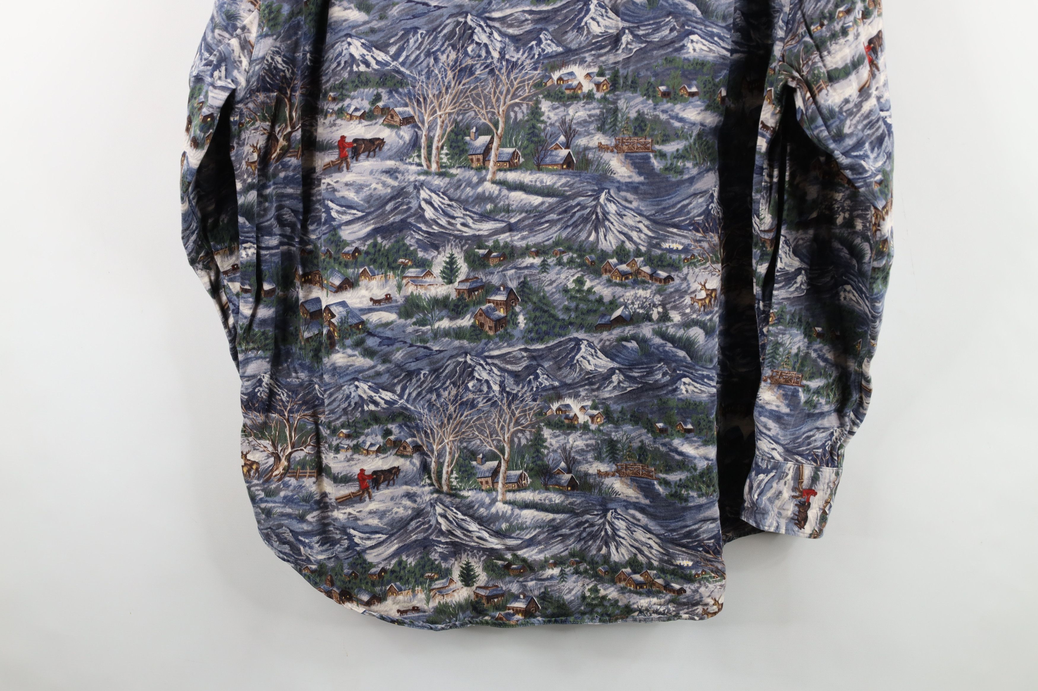 Banana Republic Vintage 90s Banana Republic Christmas Town All Over Shirt Size US M / EU 48-50 / 2 - 12 Thumbnail