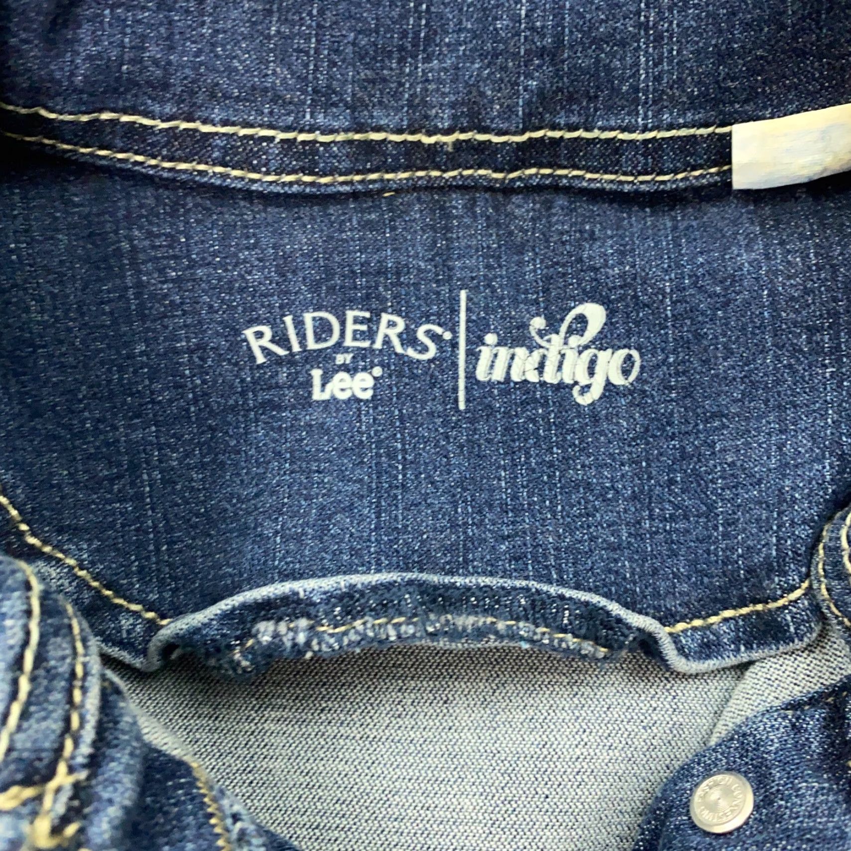 Vintage Riders By Lee Indigo Jean Jacket Womens Small Blue Denim Button Up Stretch Size 28" / US 6 / IT 42 - 6 Thumbnail