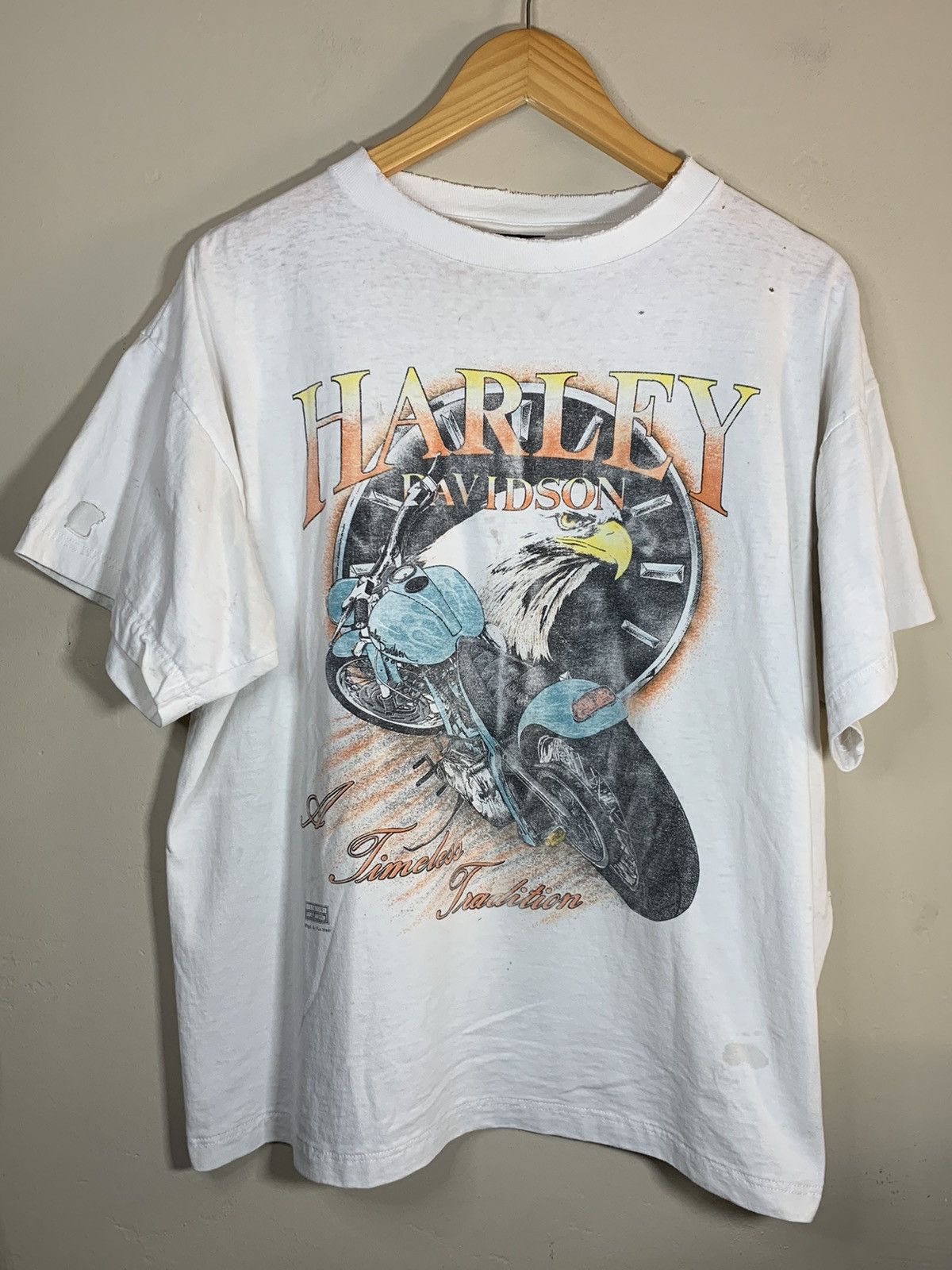 Harley Davidson × Vintage *RARE* Vintage 80s Harley Davidson Timeless Tradition Shirt Size US XL / EU 56 / 4 - 1 Thumbnail