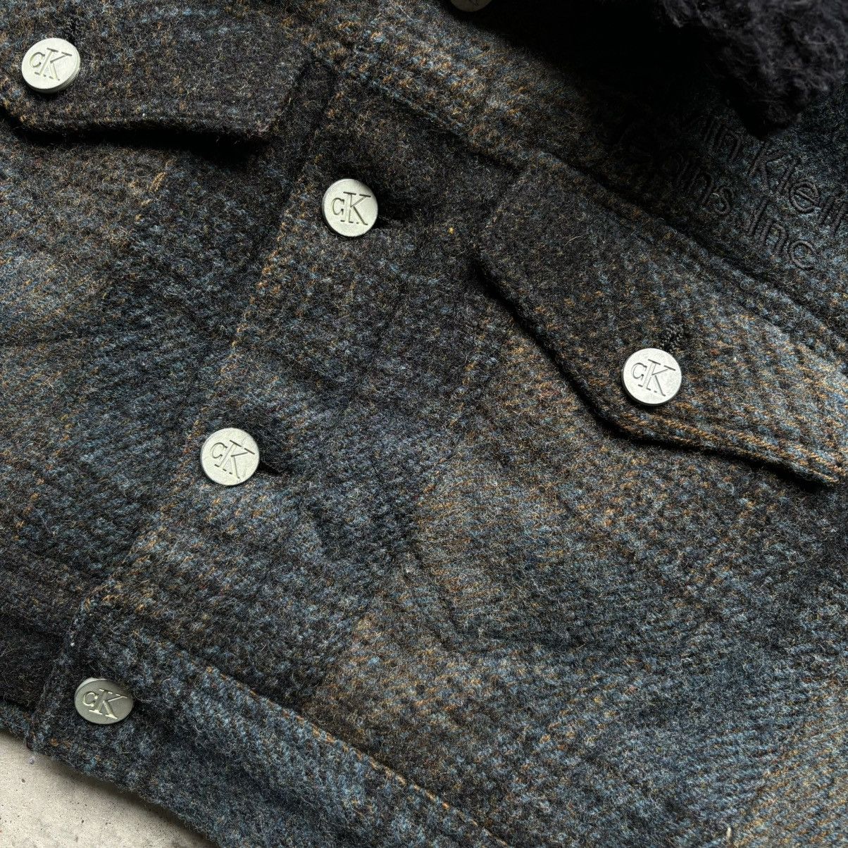 Calvin Klein × Vintage vintage 90s CALVIN KLEIN JEANS Plaid Wool Cropped jacket Size S / US 4 / IT 40 - 6 Thumbnail