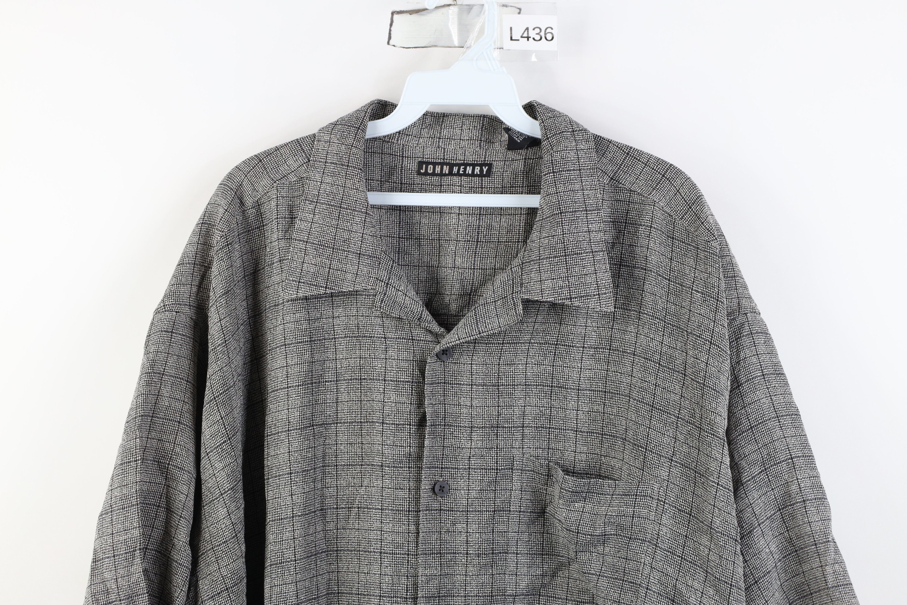 Vintage Vintage 90s Rockabilly Streetwear Knit Button Shirt Plaid Size US XXL / EU 58 / 5 - 2 Thumbnail