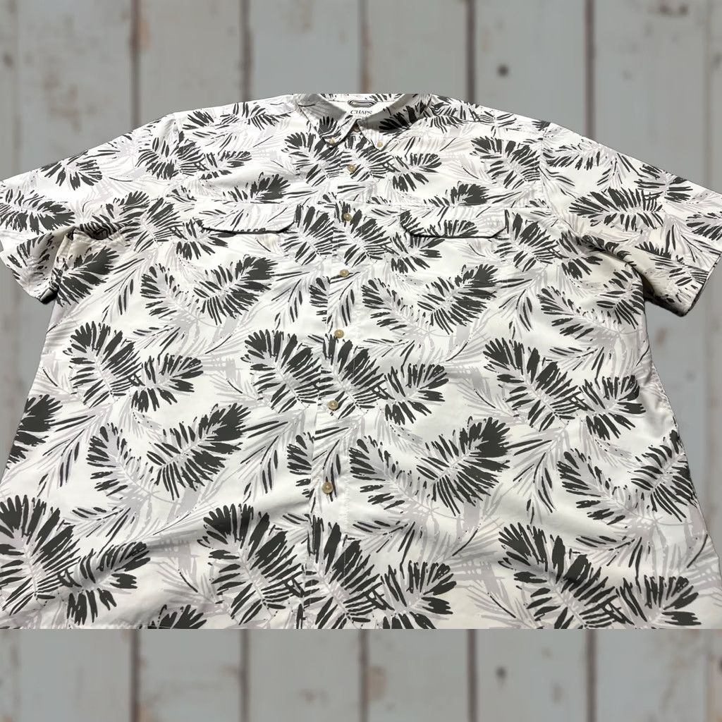 Chaps Chaps Hawaiian Shirt 3XB Short Sleeve Floral Button-Up White Big & Tall Mens Women? No. Size US XXL / EU 58 / 5 - 1 Thumbnail
